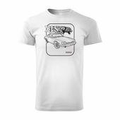 Koszulka z samochodem jaguar z jaguarem xjs kolekcjonerska męska biała REGULAR S