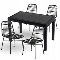 Zestaw Mebli Ogrodowych Na Taras Ogród Stół z 4 Krzesłami Technorattan