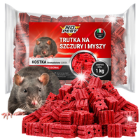 MOCNA TRUTKA NA SZCZURY MYSZY CZERWONA KOSTKA BROMADIOLONE NO PEST 1KG