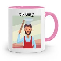 Kubek Różowy Dla Piekarza Piekarz Prezent Z Nadrukiem Ze Zdjęciem