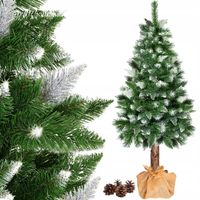 CHOINKA SZTUCZNA 160 CM NA PNIU PIĘKNA SOSNA DIAMENTOWA GĘSTA OŚNIEŻONA