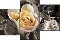 60CM 90 ZEGAR 3 ELEM DELIKATNA RÓŻA ŚCIENNY