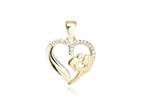 POZŁACANY SREBRNY WISIOREK SERCE CYRKONIA CYRKONIE