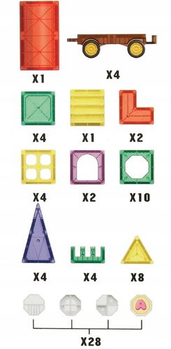 KLOCKI MAGNETYCZNE 3D Edukacyjne DUŻE PANELE Konstrukcyjne ZESTAW 72 el. na Arena.pl