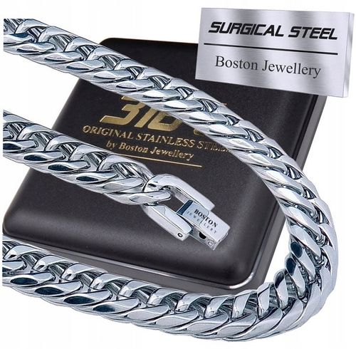 GRUBY SREBRNY ŁAŃCUCH ŁAŃCUSZEK NA SZYJĘ PRAWDZIWA STAL CHIRURGICZNA 316L na Arena.pl