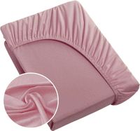 Prześcieradło z gumką jersey Design91 160X200 pudrowy