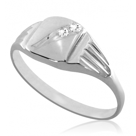 SREBRNY SYGNET Z CYRKONIAMI PRÓBA SREBRA 925 GRAWER GRATIS zdjęcie 1