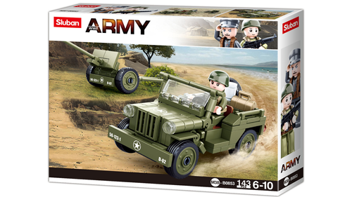 Klocki Wojsko JEEP WILLYS MB + Armata 143el na Arena.pl
