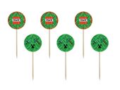 Pikery do babeczek piksele Minecraft okrągłe 6szt.