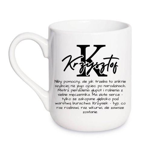 KUBEK Z IMIENIEM "KRZYSZTOF" Wzór - Elegant Coffee 330 ml na Arena.pl