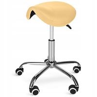 TABORET NA KÓŁKACH OBROTOWY SIODŁO DO GABINETU KOSMETYCZNY DO MASAŻU ERGO