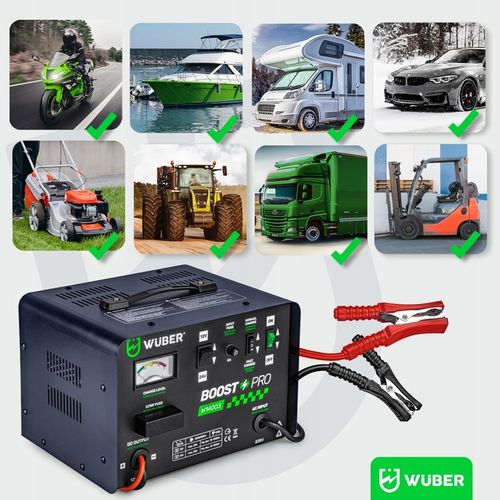 PROSTOWNIK AKUMULATOROWY 29A SAMOCHODOWY 12-400AH DO ŁADOWANIA 12V24V WUBER na Arena.pl