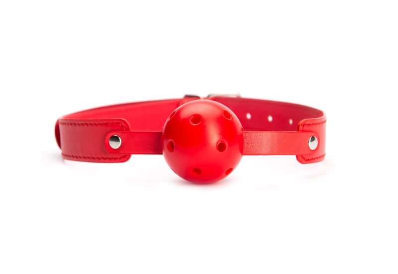 Red Breathable Ball Gag zdjęcie 2