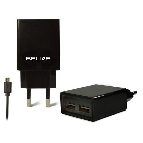 Beline Ładowarka sieciowa 2xUSB + microUSB 2A czarna na Arena.pl