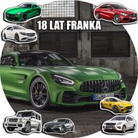 OPŁATEK NA TORT 20CM - SAMOCHODY AUTA MERCEDES + IMIĘ + ! 15CM 18CM