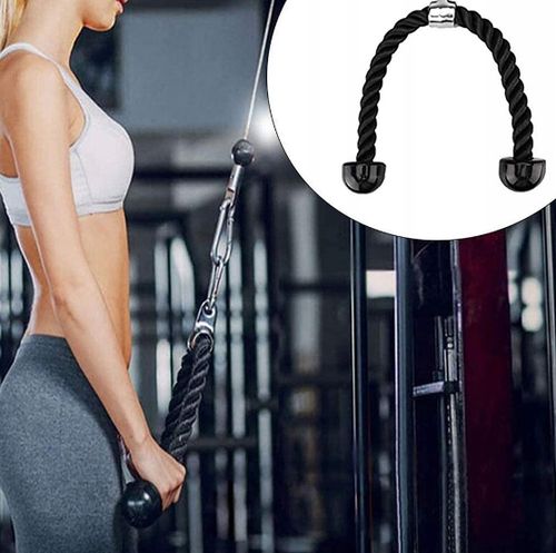 WYCIĄG GÓRNY DOLNY DO ĆWICZEŃ ŚCIANY SUFITU UCHWYT SZNUR ATLASU TRICEPS na Arena.pl