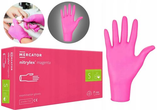rękawice nitrylowe 100 szt. 7-s nitrylex magenta na Arena.pl