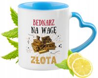 Dla Bednarza Kubek Błękitny Z Uszkiem W Kształcie Serca Na Prezent
