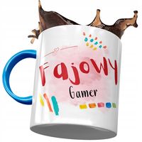 Kubek Błękitny Dla Gamera Fajowy Gamer Z Nadrukiem Ze Zdjęciem