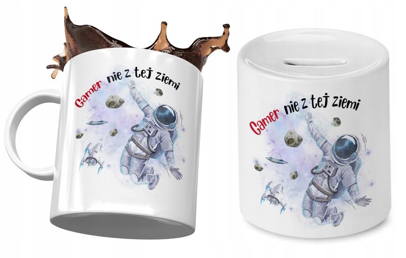 Dla Gamera Zestaw Kubek + Skarbonka Na Prezent Z Nadrukiem Ze Zdjęciem zdjęcie 1