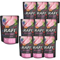 Rafi Mokra karma dla psów z indykiem w saszetkach 300 g x 10 sztuk