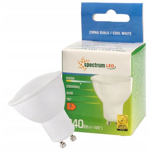 Żarówka LED GU10 7,5W 230V zimna CW WOJ+14594 SPECTRUM LED na Arena.pl