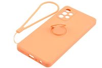 Etui Pastel Ring do Samsung Galaxy A72 pomarańczowy