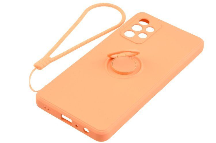 Etui Pastel Ring do Samsung Galaxy A72 pomarańczowy zdjęcie 1