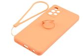 Etui Pastel Ring do Samsung Galaxy A72 pomarańczowy