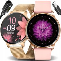 SMARTWATCH ZEGAREK DAMSKI POLSKIE MENU ROZMOWY CIŚNIENIE + 2 PASKI GRATIS