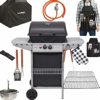 ZESTAW 11W1 GRILL GAZOWY OGRODOWY 5,5KW 2 PALNIKI