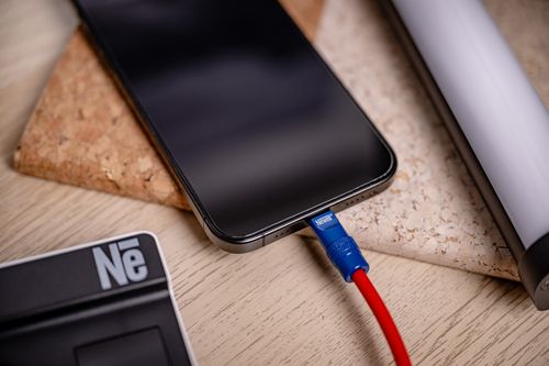 Kabel Newell USB-C - USB-C 100 W, 1,5 m, silikonowy, czerwono-granatowy na Arena.pl