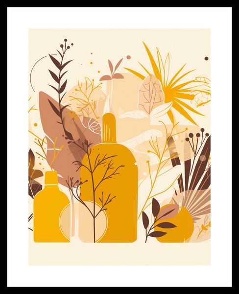 Plakat 50x65cm Złote Rośliny zdjęcie 3