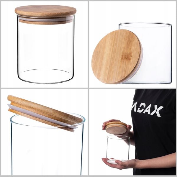 KADAX Pojemnik Szklany Przyprawy Makaron Z Pokrywką Słoik 800ml zdjęcie 6