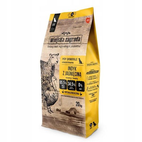 Wiejska Zagroda Karma sucha dla psa INDYK z JAGNIĘCINĄ Średnie rasy M 20kg na Arena.pl