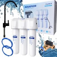 Kuchenny filtr wody pitnej pod zlew Aquaphor Kryształ A czarny kran