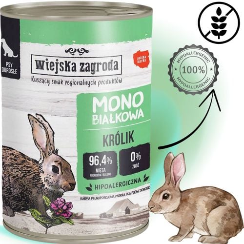 mokra karma dla psa królik 400g monobiałkowa wiejska zagroda hipoalergiczna na Arena.pl