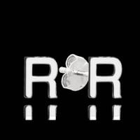 MINET Srebrne kolczyki litera "R"