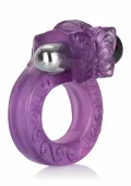 intimate butterfly ring - elastyczny pierścień z wibracją, tpr, fioletowy