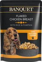 BANQUET KARMA UZUPEŁNIAJĄCA DLA PSÓW PŁATKI Z KURCZAKA RYŻ I DYNIA 100 G