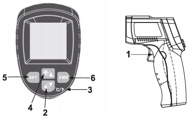 PIROMETR TERMOMETR LASEROWY BEZDOTYKOWY NA PODCZERWIEŃ EMISYJNOŚĆ -50+550°C zdjęcie 2