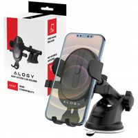 2 x Uchwyt samochodowy 2w1 Alogy do telefonu 6.5" grawitacyjny na szybę, de