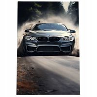 2 x Obraz 90x60 samochody bmw e46 e36 m3 m4 dym z opon sportowy czerwony wy