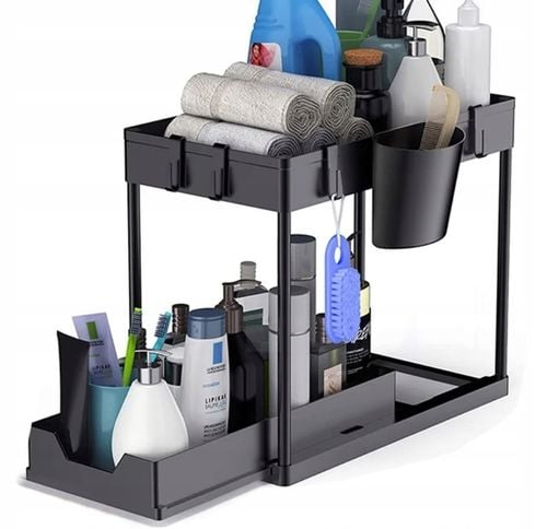 ORGANIZER POD ZLEW 2 POZIOMOWY WYSUWANA PÓŁKA REGAŁ STOJAK DO KUCHNI na Arena.pl
