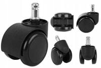 kółka do fotela biurowego - 5szt - czarne