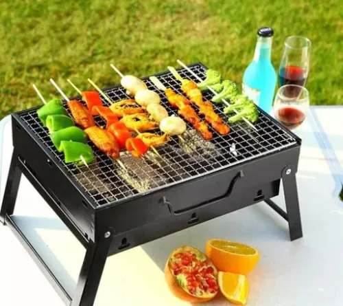 GRILL TURYSTYCZNY PRZENOŚNY WĘGLOWY SKŁADANY BBQ KEMPINGOWY WALIZKA na Arena.pl