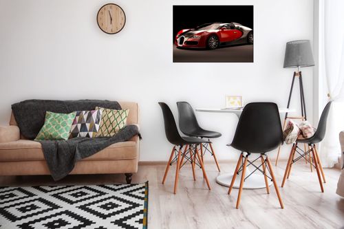 Obraz Drukowany 70X50 Czerwone Bugatti Veyron na Arena.pl