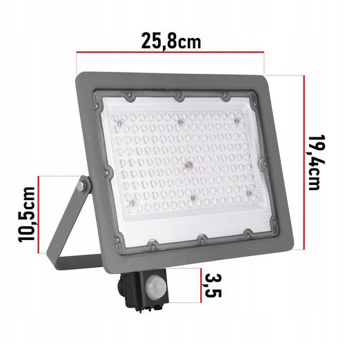 Halogen reflektor naświetlacz LED 100W z czujnik ruchu zmierzchu na Arena.pl