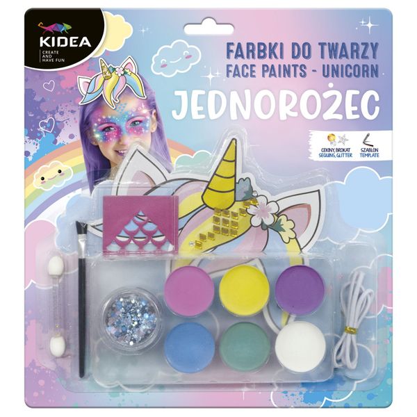FARBKI DO TWARZY ZESTAW UNICORN KIDEA zdjęcie 1