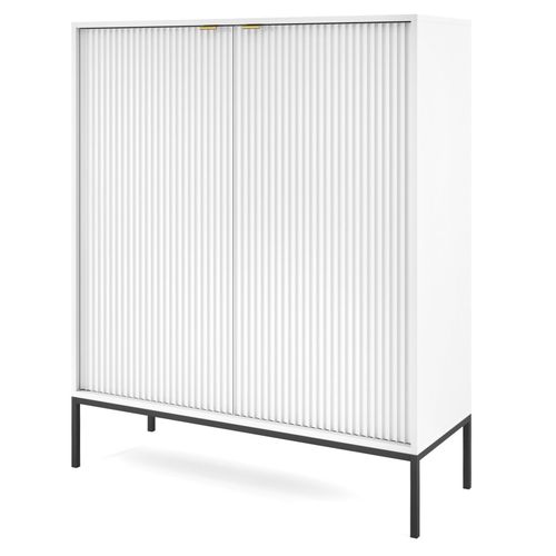 Komoda Delicious wysoka ryflowana biała na Arena.pl